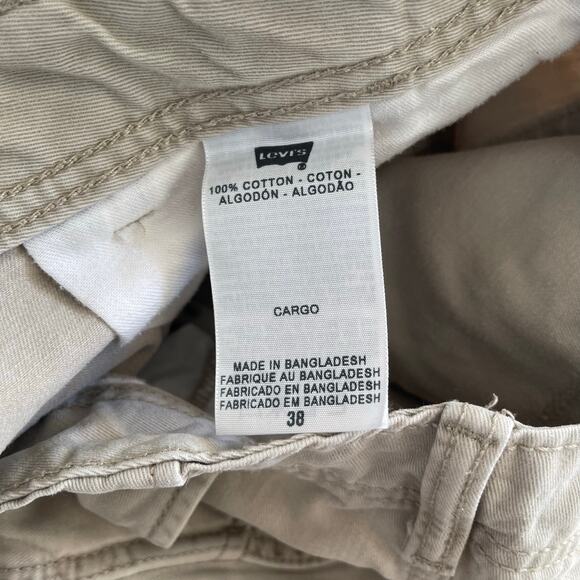Levis Shorts Mens 38 Khaki Cargo Snap Pocket 100% Cotton 11" Inseam - Picture 8 of 12